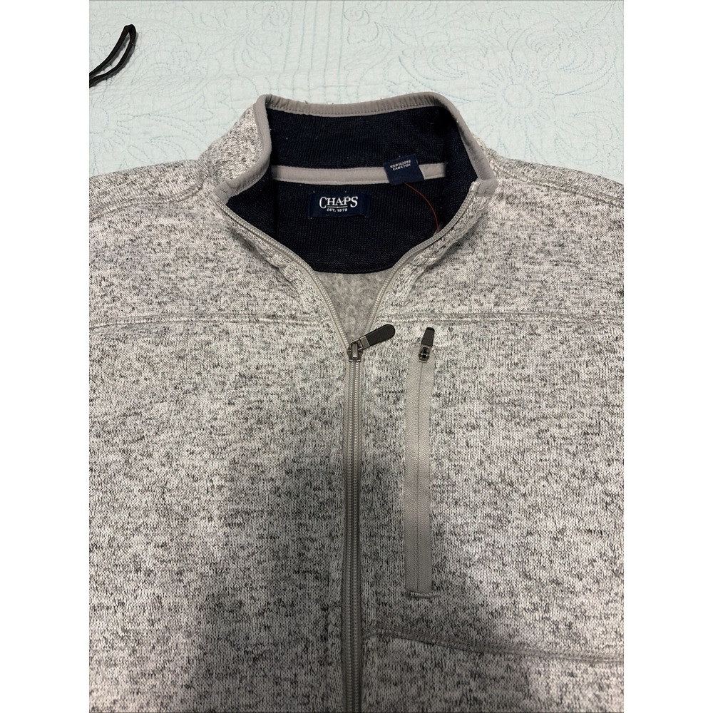 CHAPS Jacket Men Large  Hybrid Jacket Fleece Lined Zip Pocket